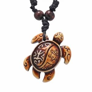 ⭐️ 5 for $25 Sea Turtle Necklace Nautical Style Imitation Yak Bone Wax Cord